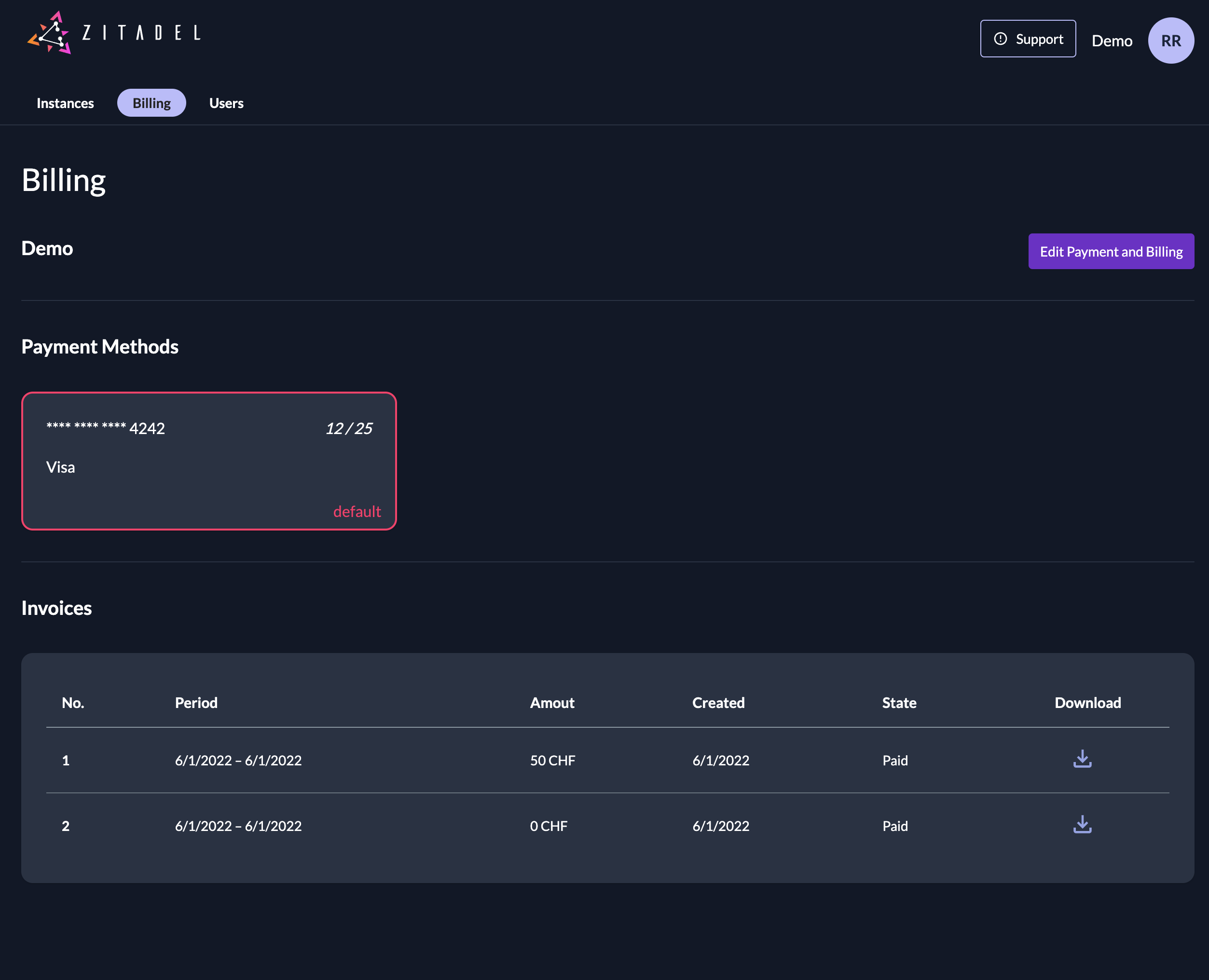 Customer Portal Billing